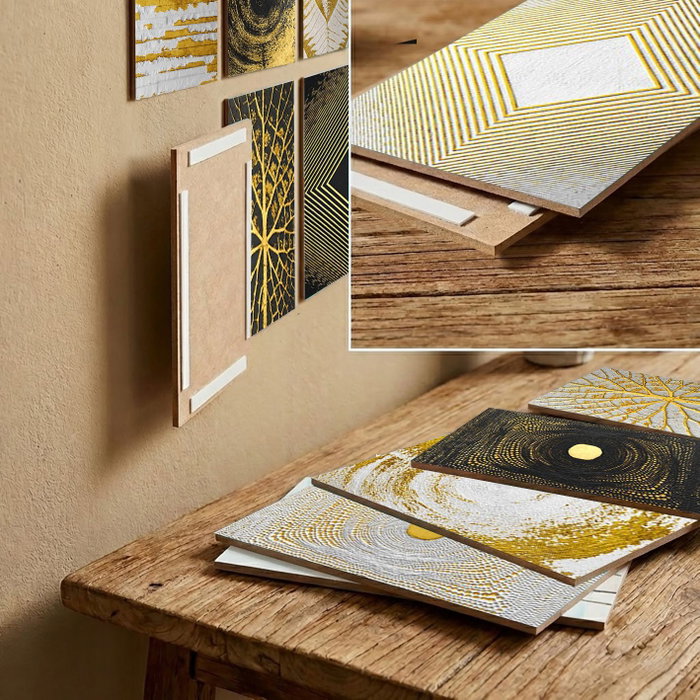 Wallity Colección Unknown Cuadros Decorativos MDF 12 Piezas